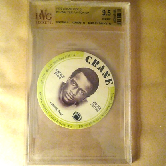 Walter Payton Other - 1976 crane disc number 23 Walter Payton